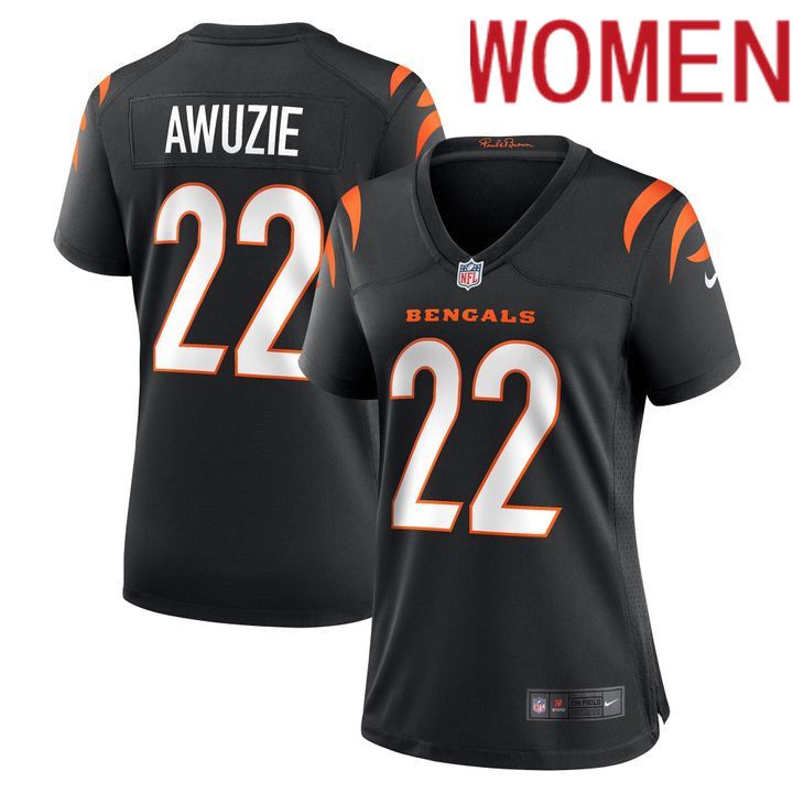 Women Cincinnati Bengals 22 Chidobe Awuzie Black Nike Limited Player NFL Jersey